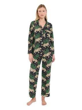 Printfresh Bagheera Jaguar Ink Organic Cotton Pajama Set Luxe Medium NWT $168